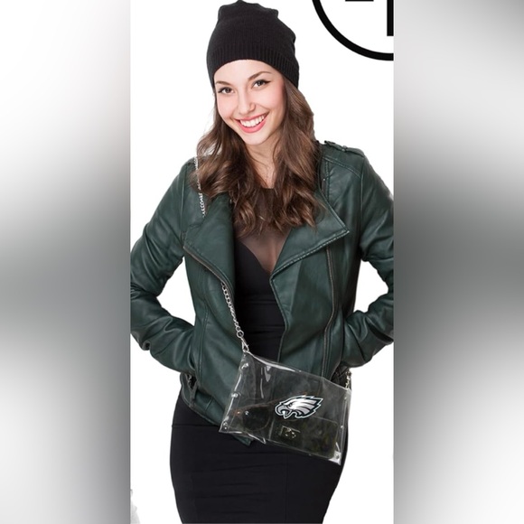 NWT Philadelphia Eagles clear envelope purse - Picture 3 of 3